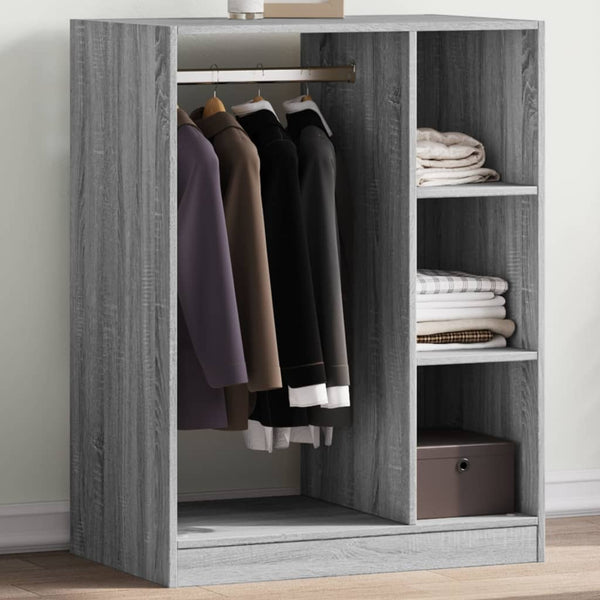 Roupeiro 77x48x102 cm derivados de madeira cinzento sonoma
