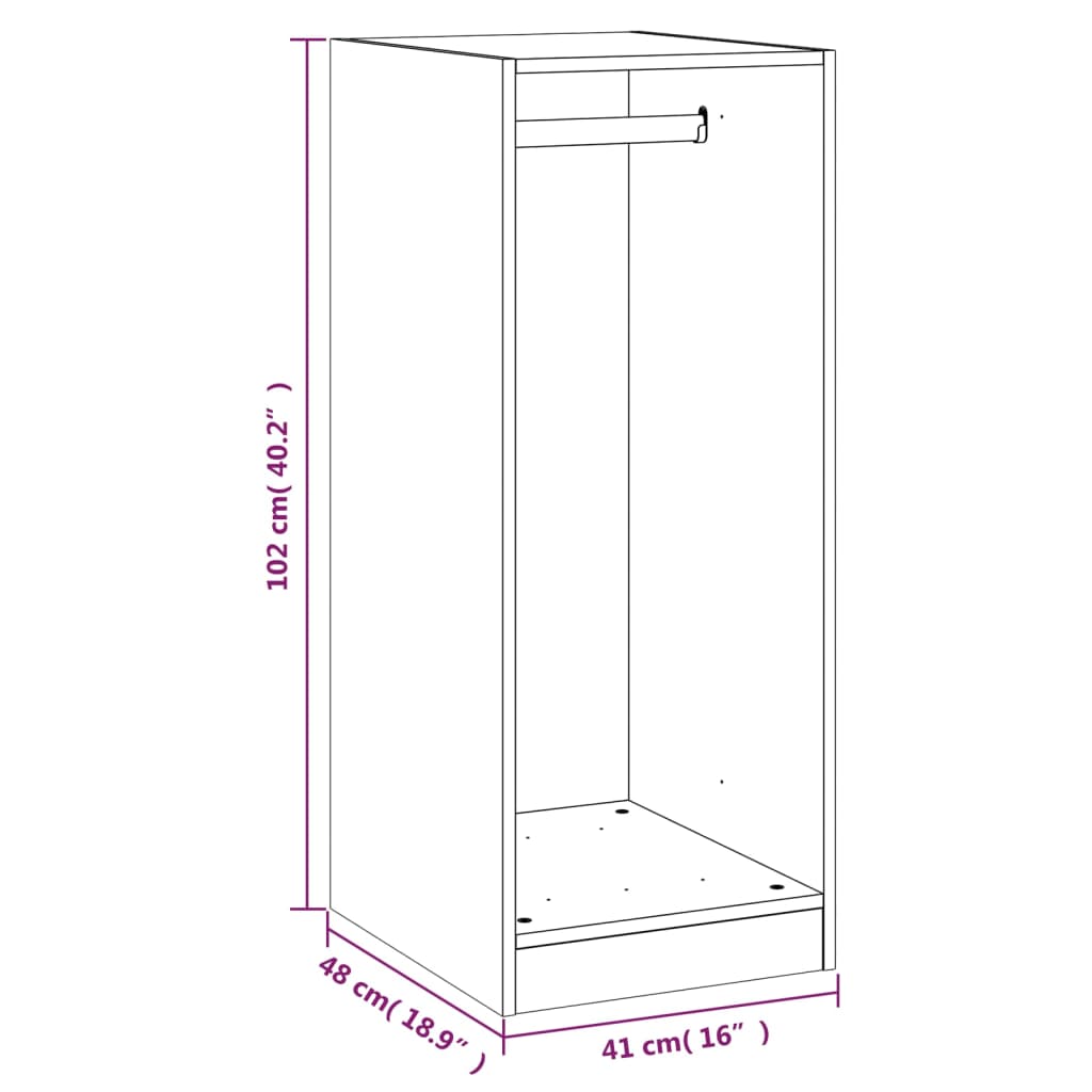 Roupeiro 48x41x102 cm derivados de madeira branco