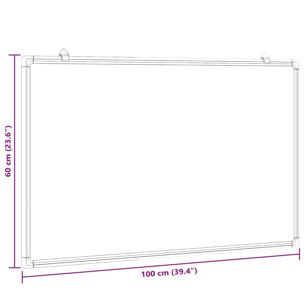 Quadro branco magnético 100x60x1,7 cm alumínio