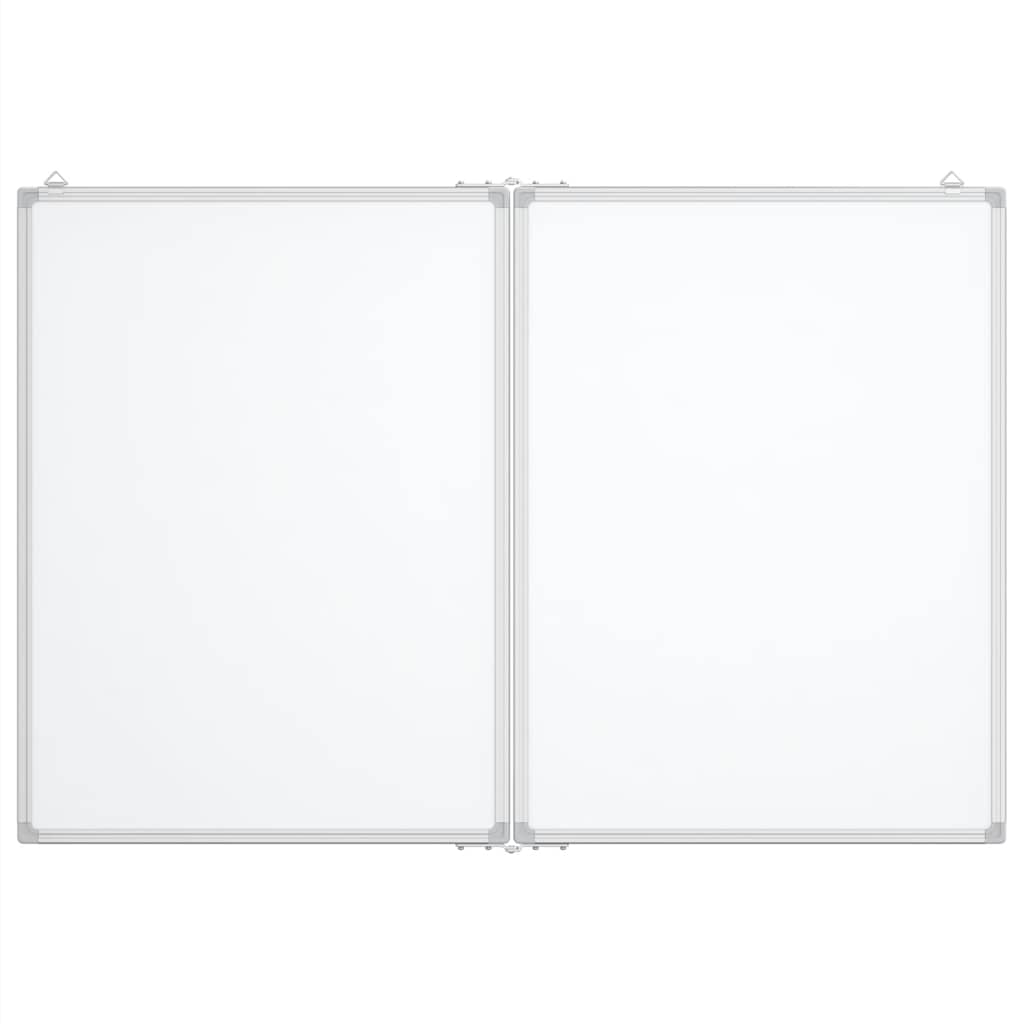 Quadro branco magnético dobrável 120x100x1,7 cm alumínio