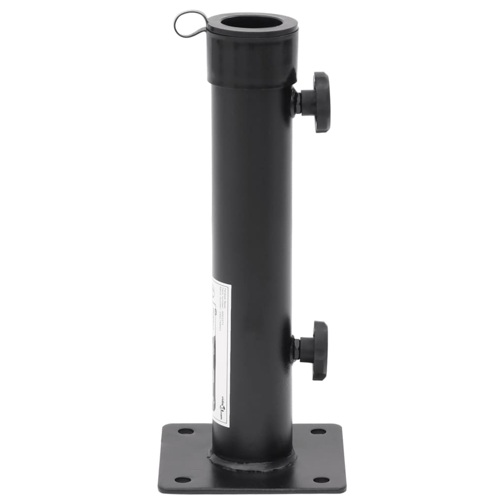 Base de guarda-sol para poste de Ø38/48 mm aço preto fosco