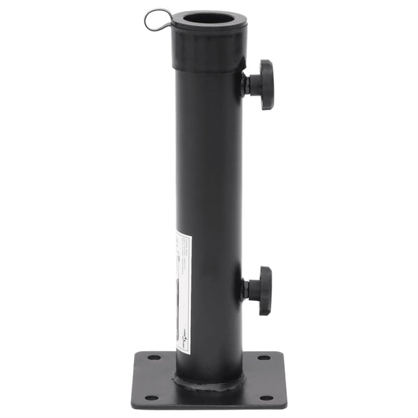 Base de guarda-sol para poste de Ø38/48 mm aço preto fosco