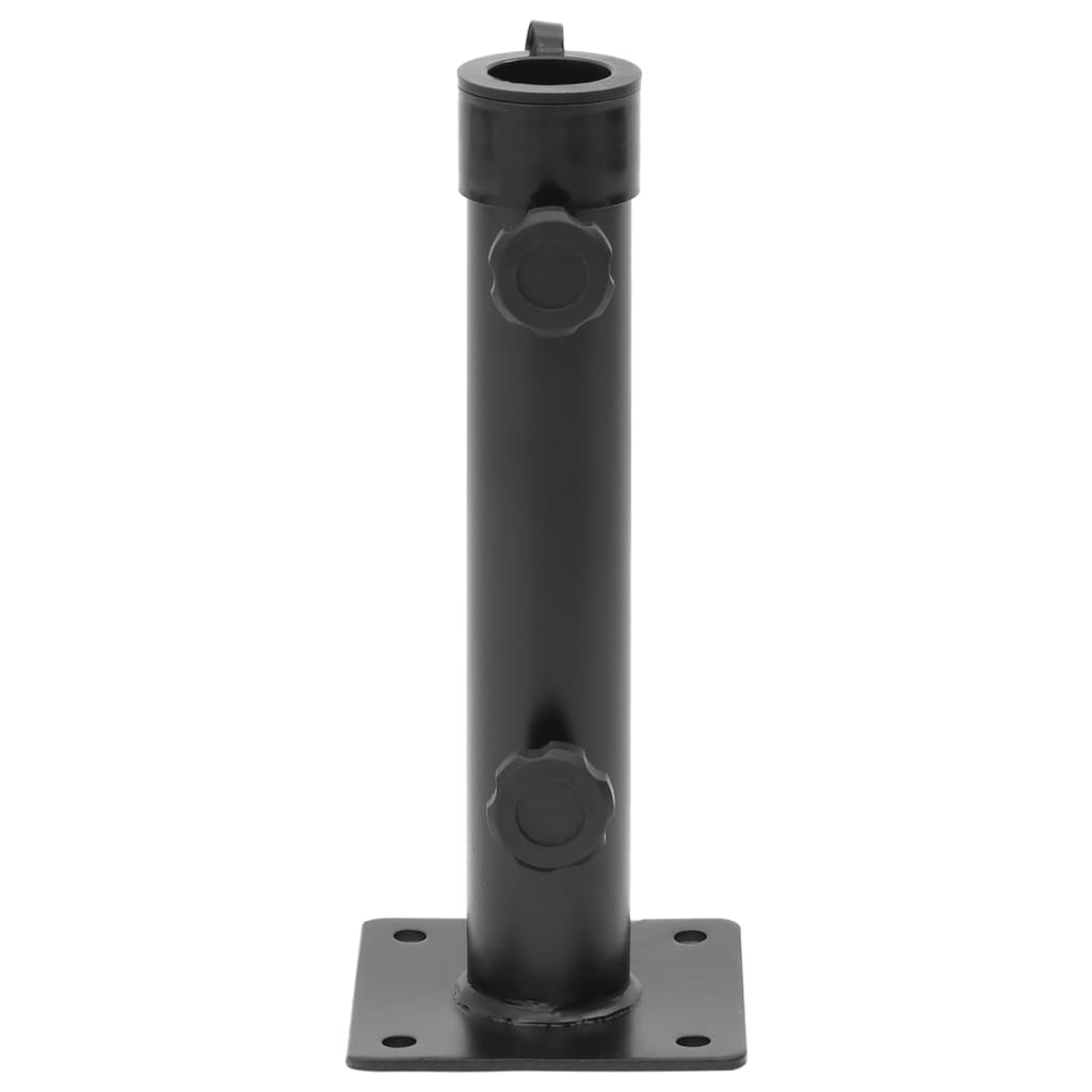 Base de guarda-sol para poste de Ø38/48 mm aço preto fosco
