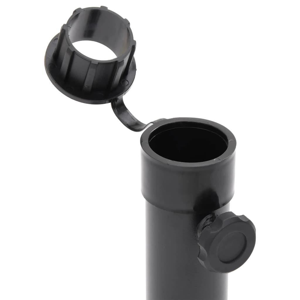 Base de guarda-sol para poste de Ø38/48 mm aço preto fosco
