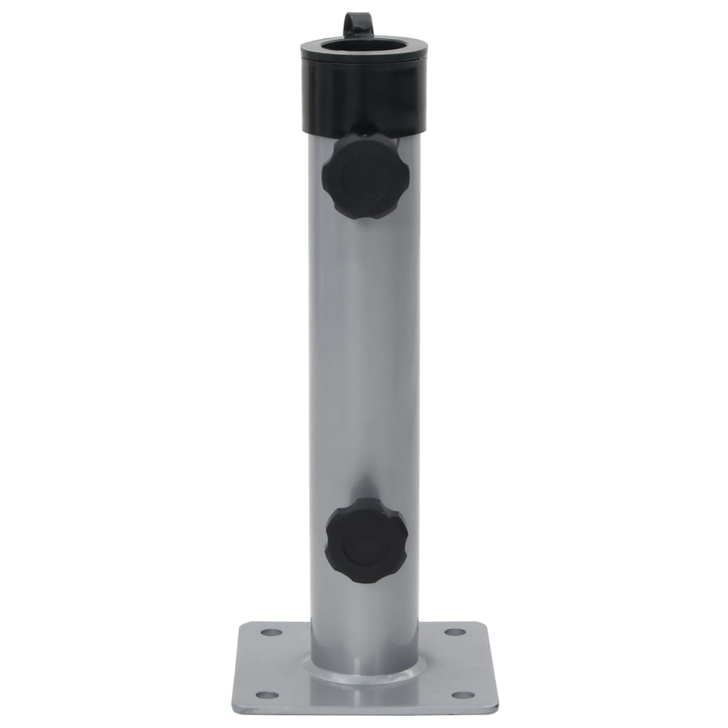 Base de guarda-sol para poste de Ø38/48 mm aço prateado
