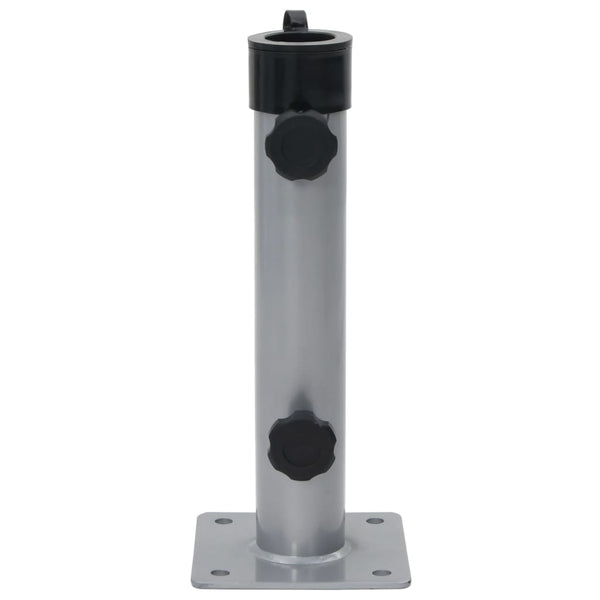 Base de guarda-sol para poste de Ø38/48 mm aço prateado
