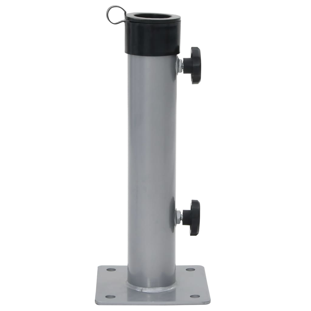 Base de guarda-sol para poste de Ø38/48 mm aço prateado