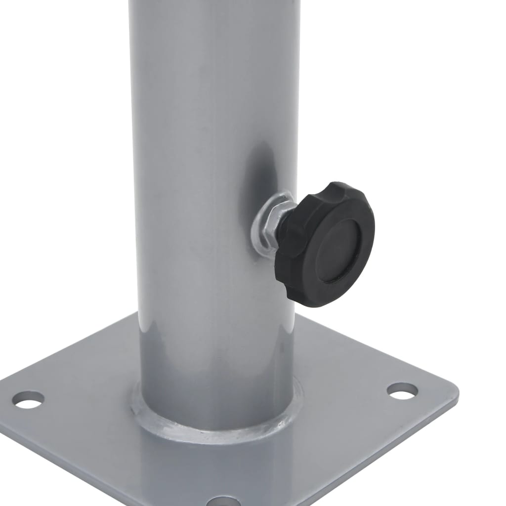 Base de guarda-sol para poste de Ø38/48 mm aço prateado