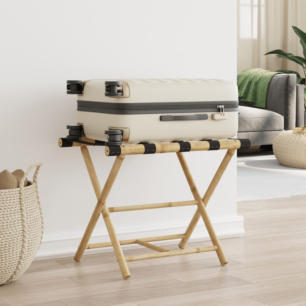 Suporte de bagagem dobrável 62x42x50,5 cm bambu