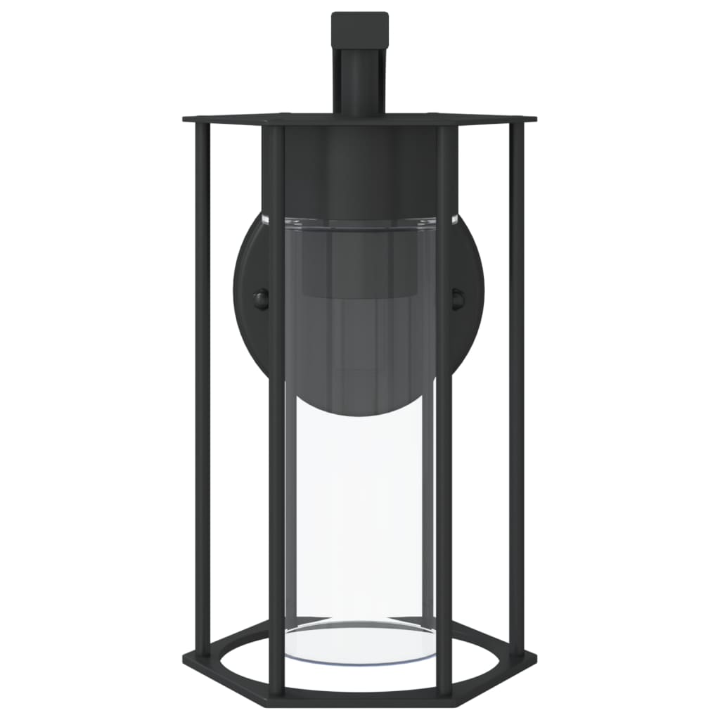 Candeeiros de parede p/ exterior 2 pcs aço inoxidável preto