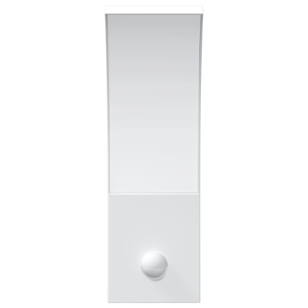 Candeeiros parede LED exterior c/ sensor 2 pcs alumínio branco