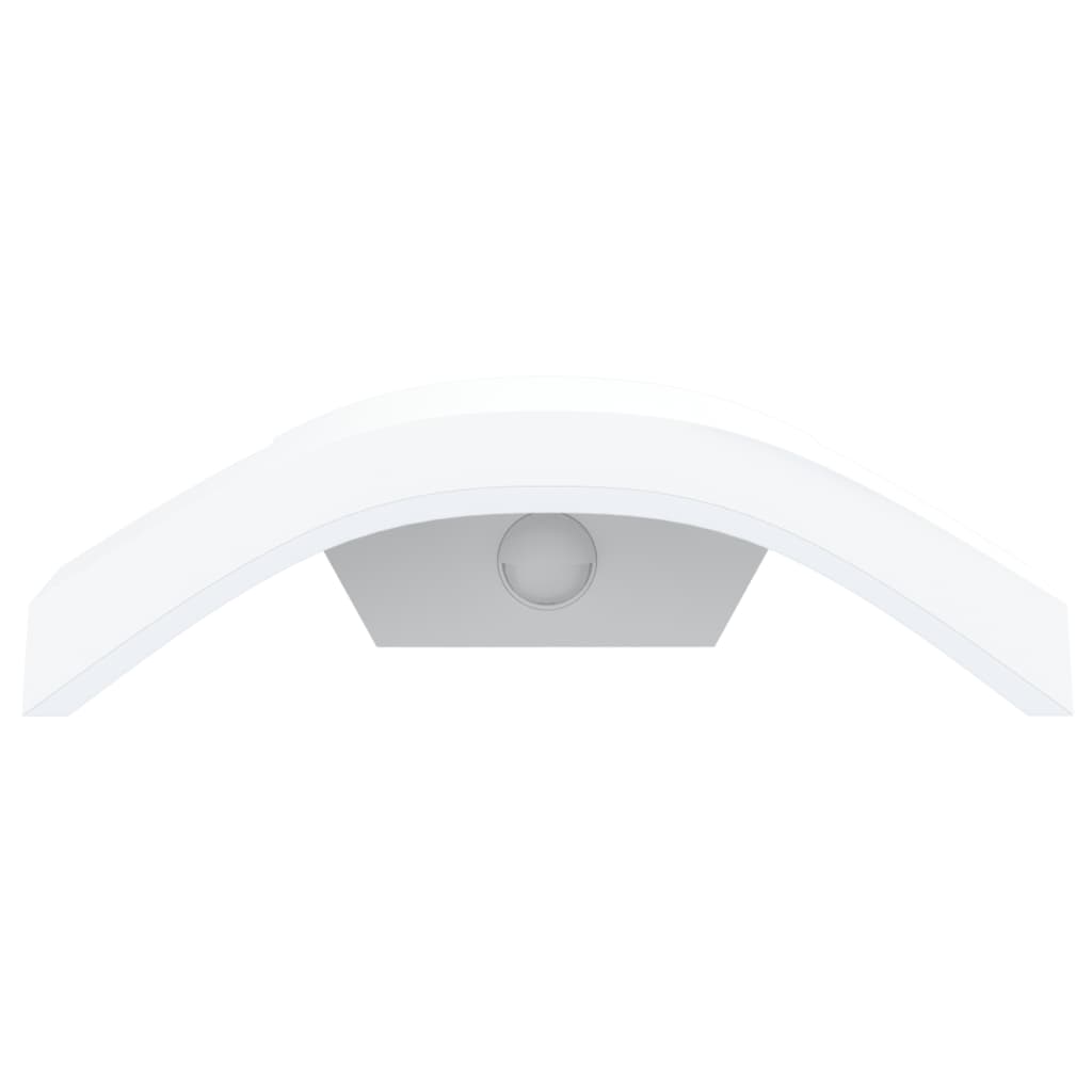Candeeiros parede LED exterior c/ sensor 2 pcs alumínio branco