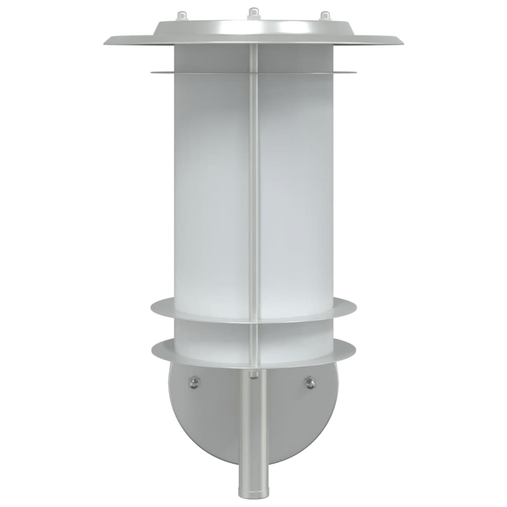 Candeeiros de parede p/ exterior 2 pcs aço inoxidável prateado