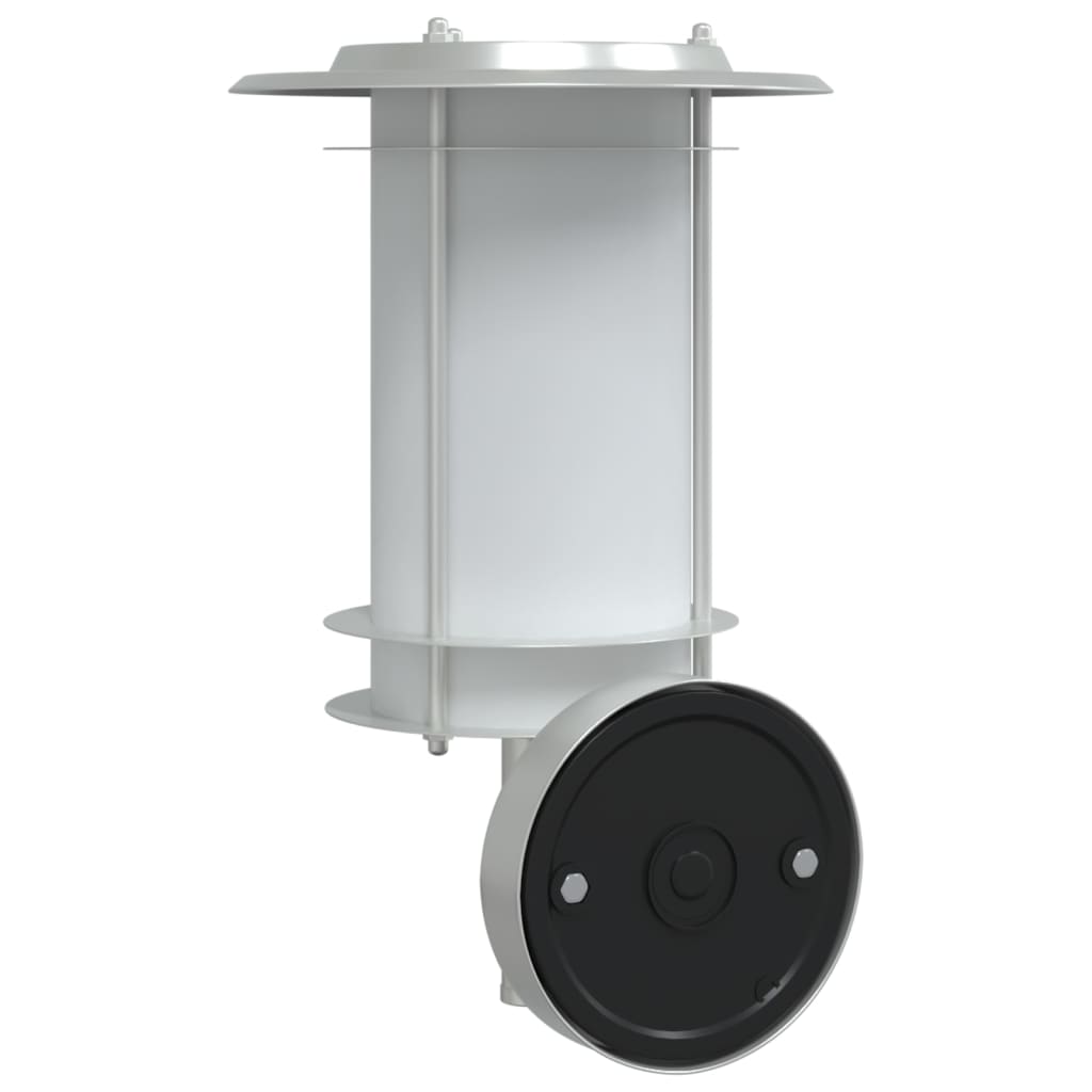 Candeeiros de parede p/ exterior 2 pcs aço inoxidável prateado