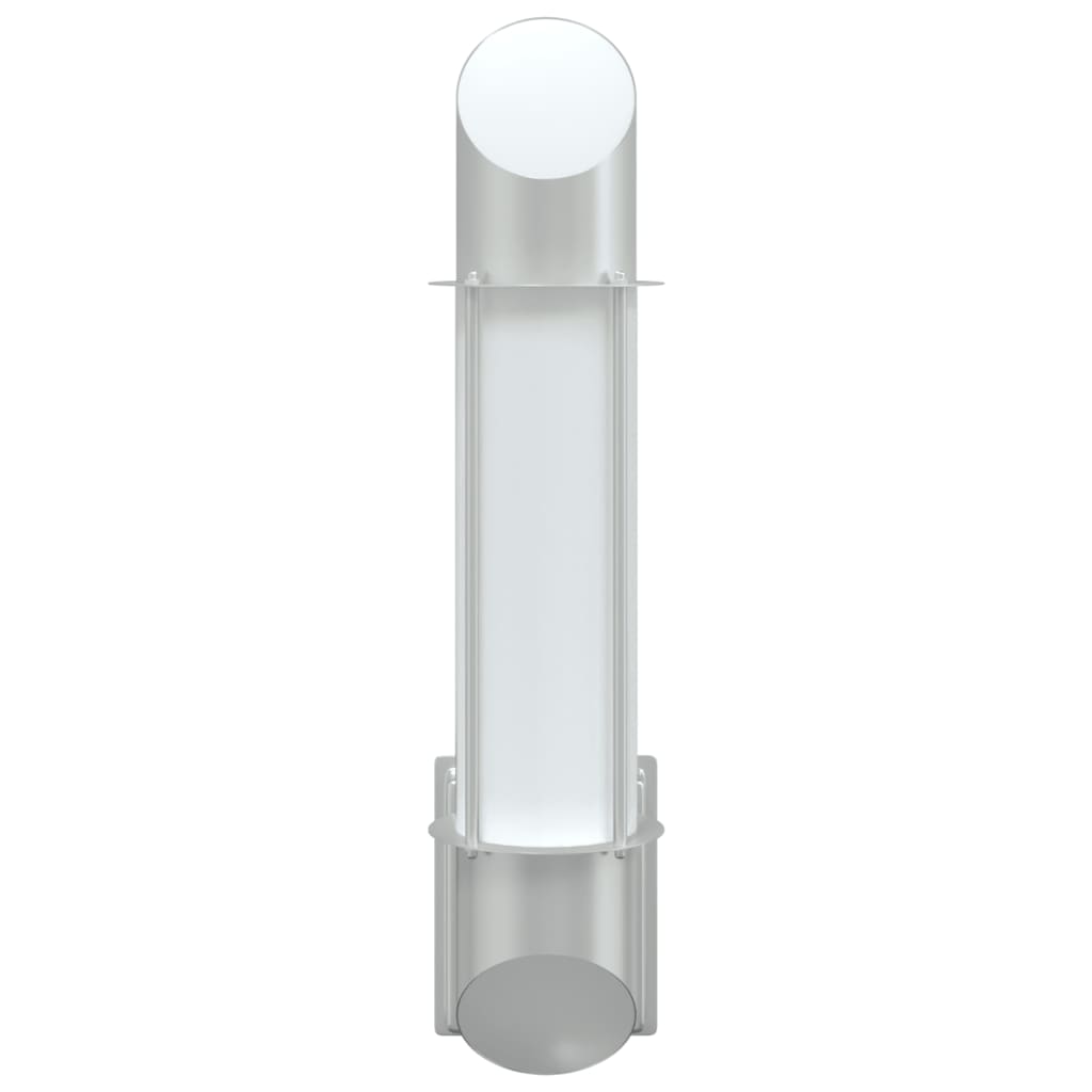 Candeeiro de parede para exterior aço inoxidável prateado