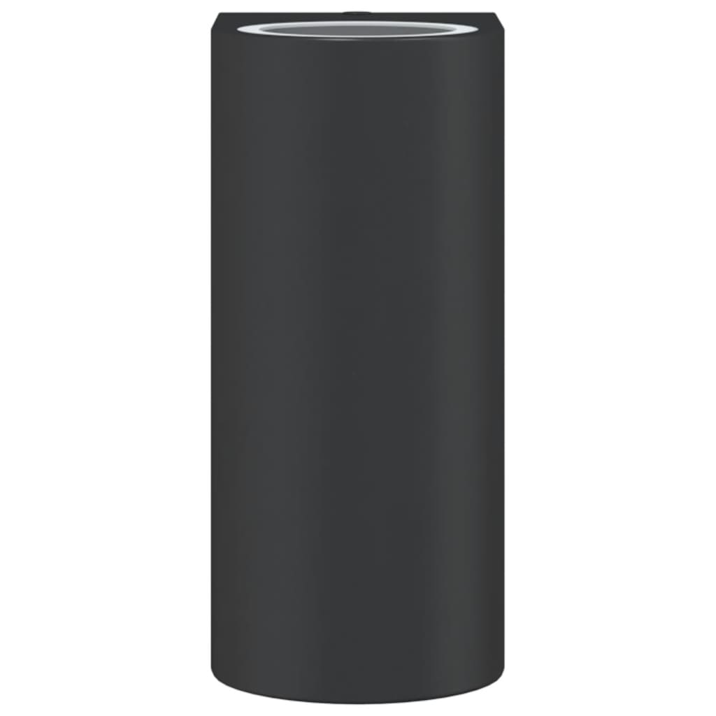 Candeeiros de parede para exterior 2 pcs alumínio fundido preto