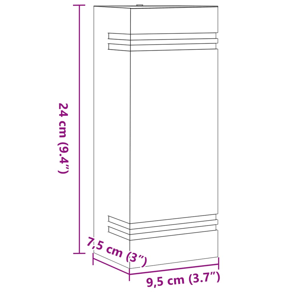 Candeeiros de parede p/ exterior 2 pcs aço inoxidável prateado