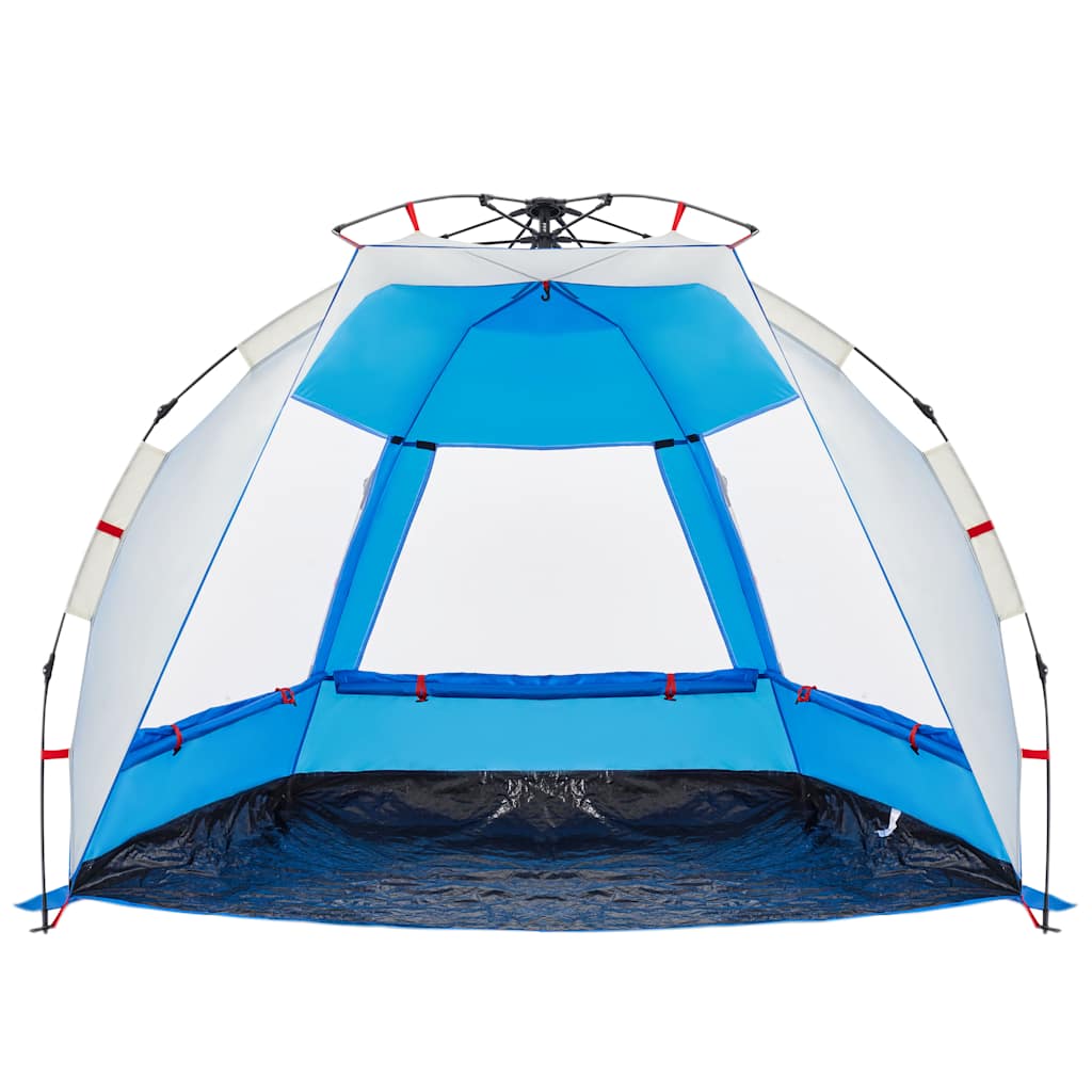Tenda praia 2 pessoas libertação rápida impermeável azul ciano