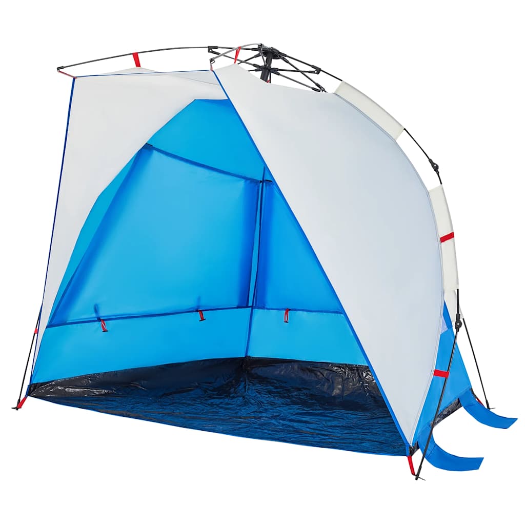 Tenda praia 2 pessoas libertação rápida impermeável azul ciano