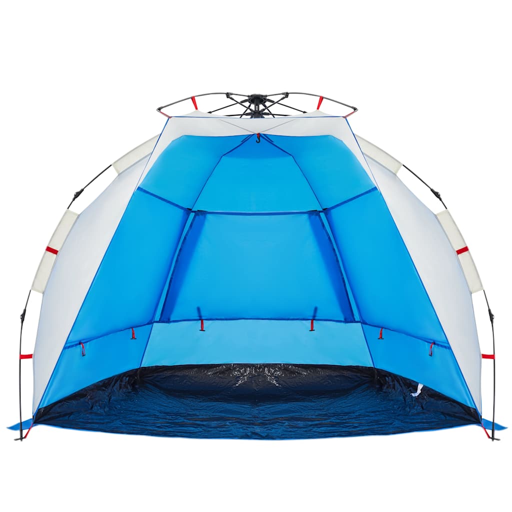 Tenda praia 2 pessoas libertação rápida impermeável azul ciano
