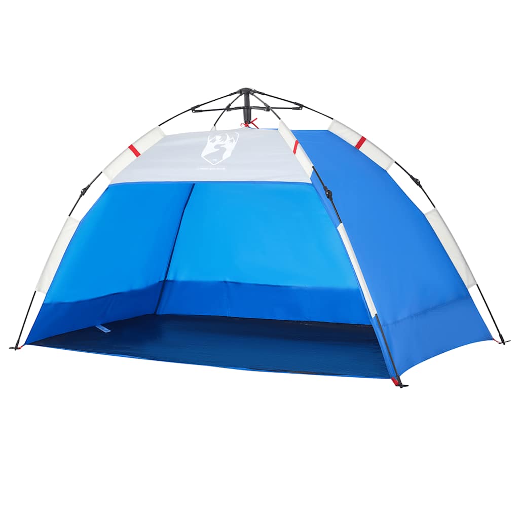 Tenda praia 2 pessoas libertação rápida impermeável azul ciano