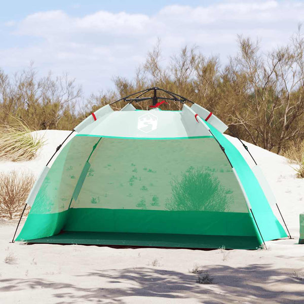 Tenda praia 2 pessoas libertação rápida impermeável verde mar