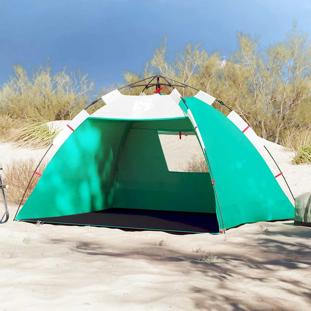 Tenda praia 2 pessoas libertação rápida impermeável verde mar