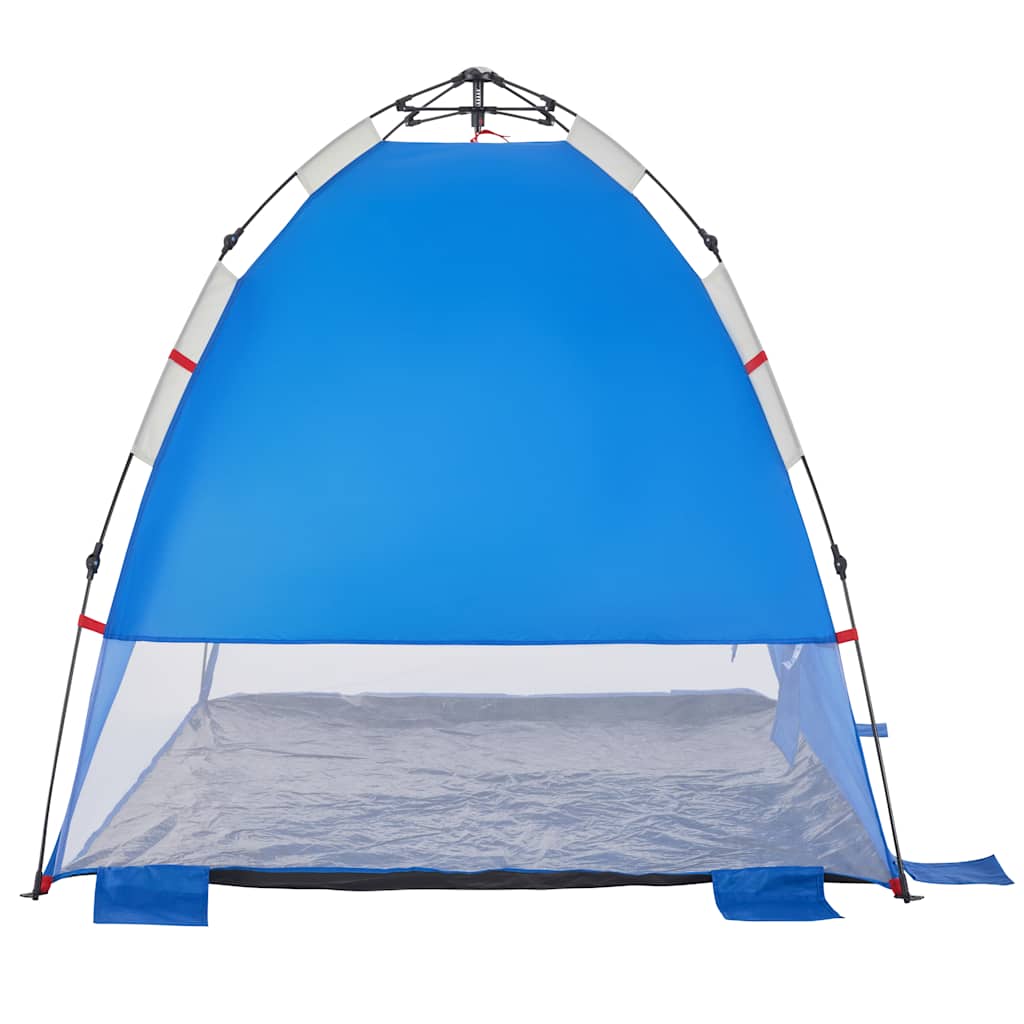 Tenda praia 2 pessoas libertação rápida impermeável azul ciano