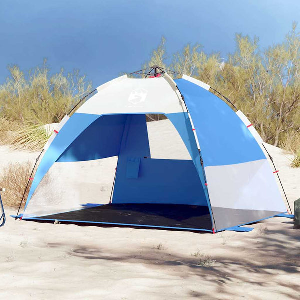 Tenda praia 2 pessoas libertação rápida impermeável azul ciano
