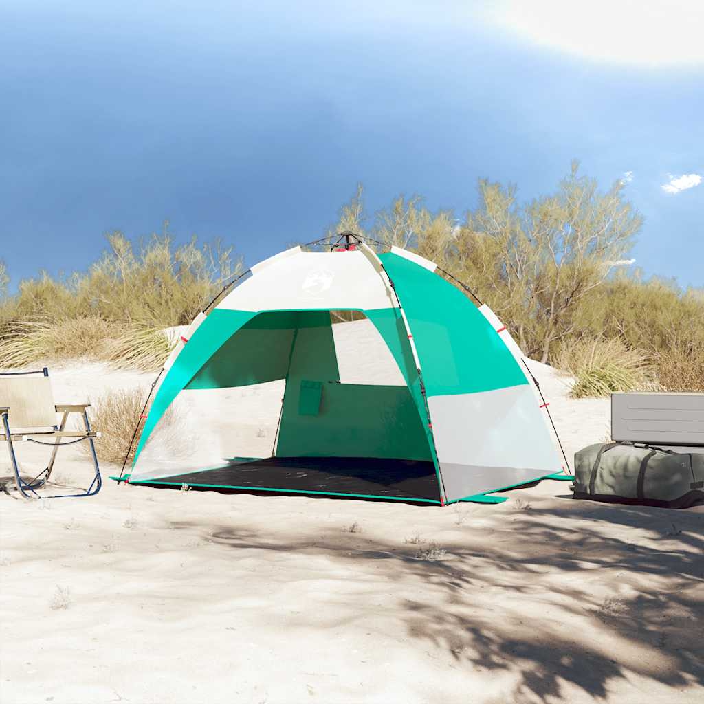 Tenda praia 2 pessoas libertação rápida impermeável verde mar