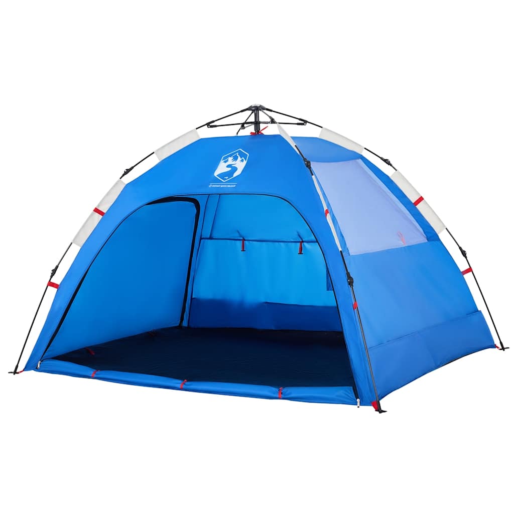 Tenda praia 2 pessoas libertação rápida impermeável azul ciano
