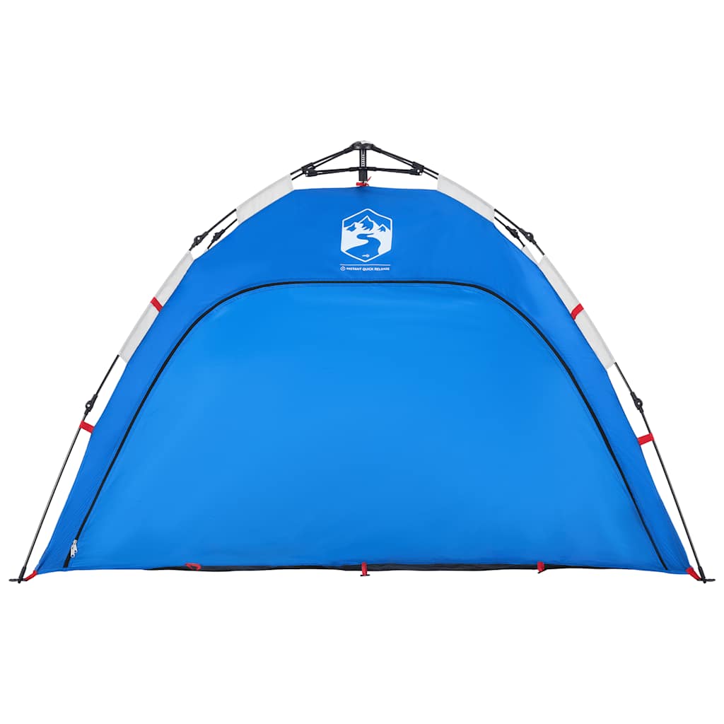 Tenda praia 2 pessoas libertação rápida impermeável azul ciano