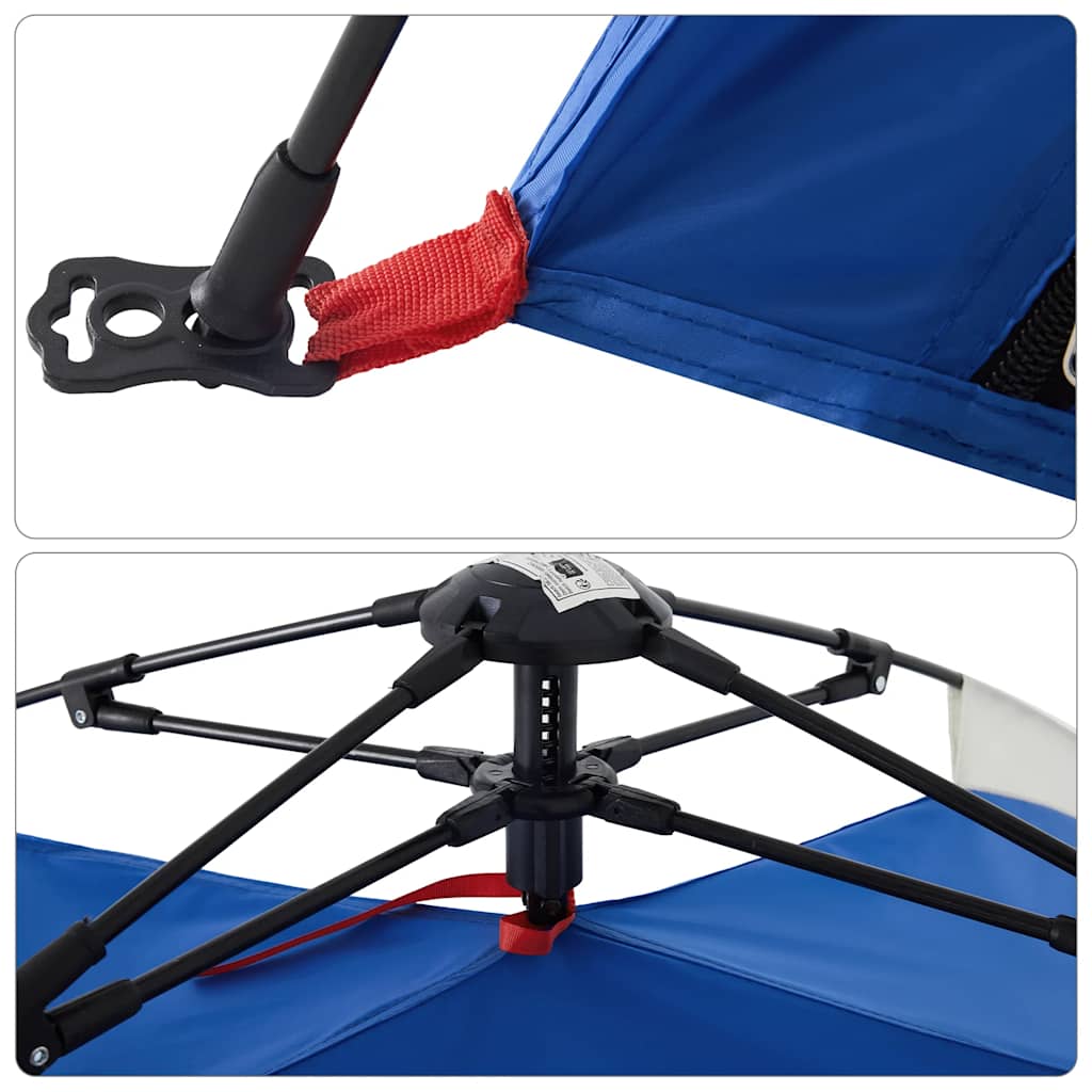 Tenda praia 2 pessoas libertação rápida impermeável azul ciano