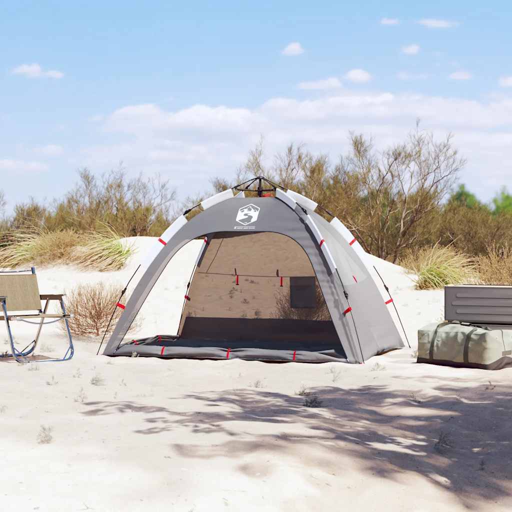 Tenda praia 2 pessoas libertação rápida impermeável cinzento