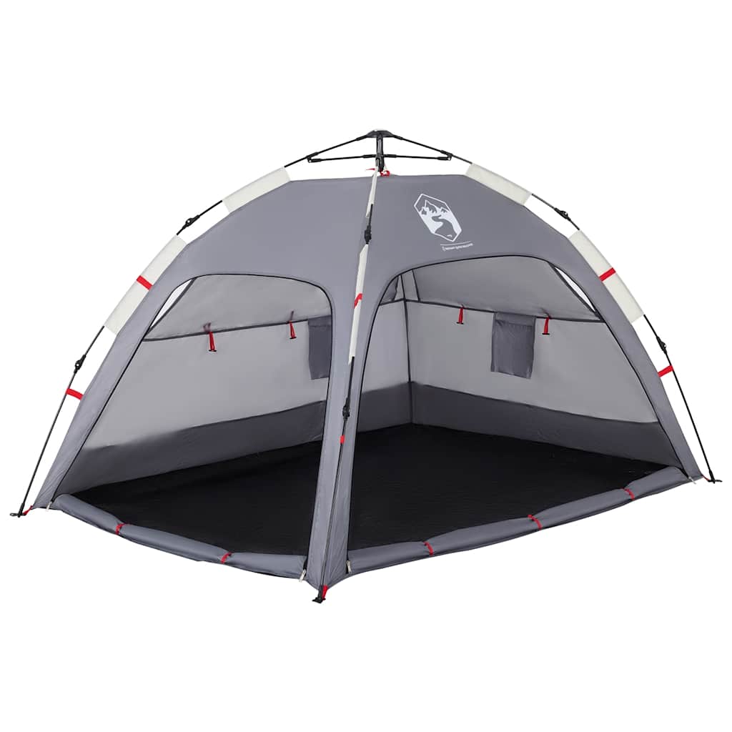 Tenda praia 2 pessoas libertação rápida impermeável cinzento