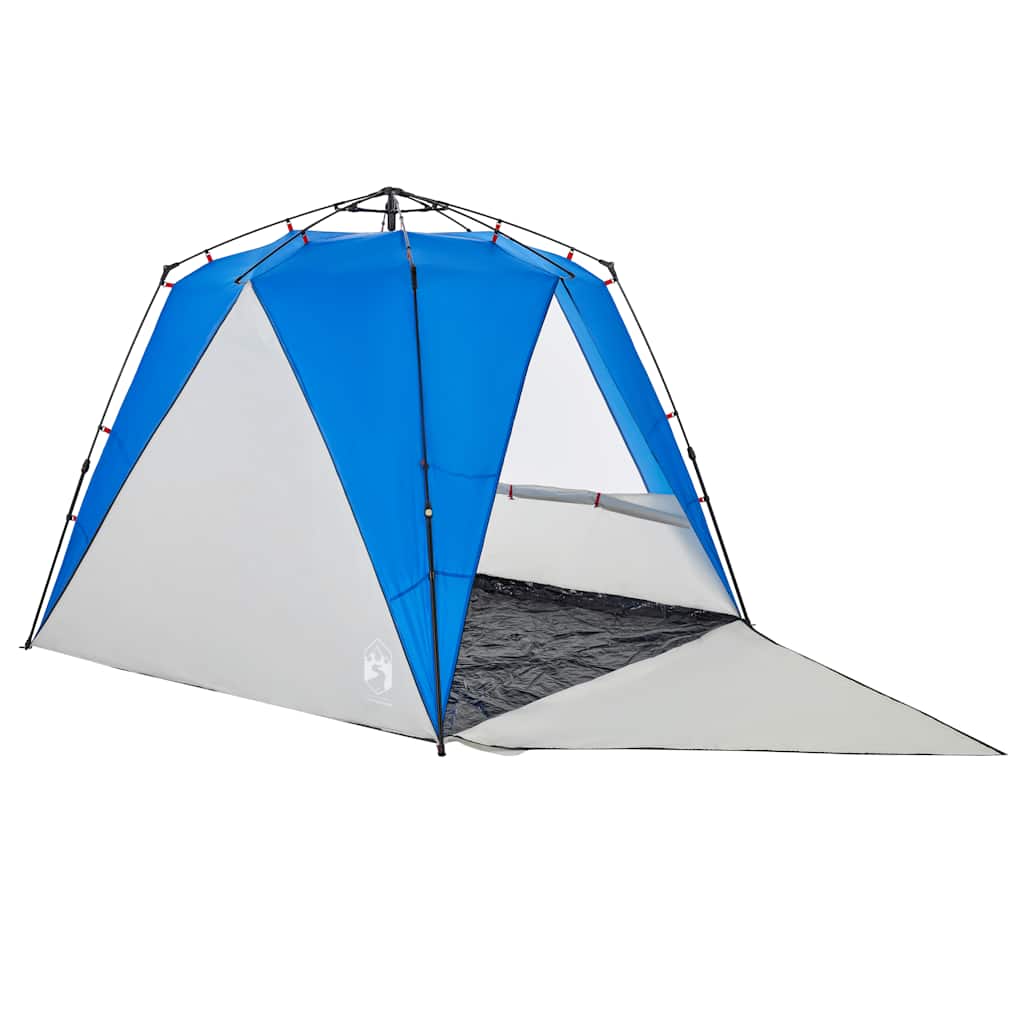Tenda praia 4 pessoas libertação rápida impermeável azul ciano