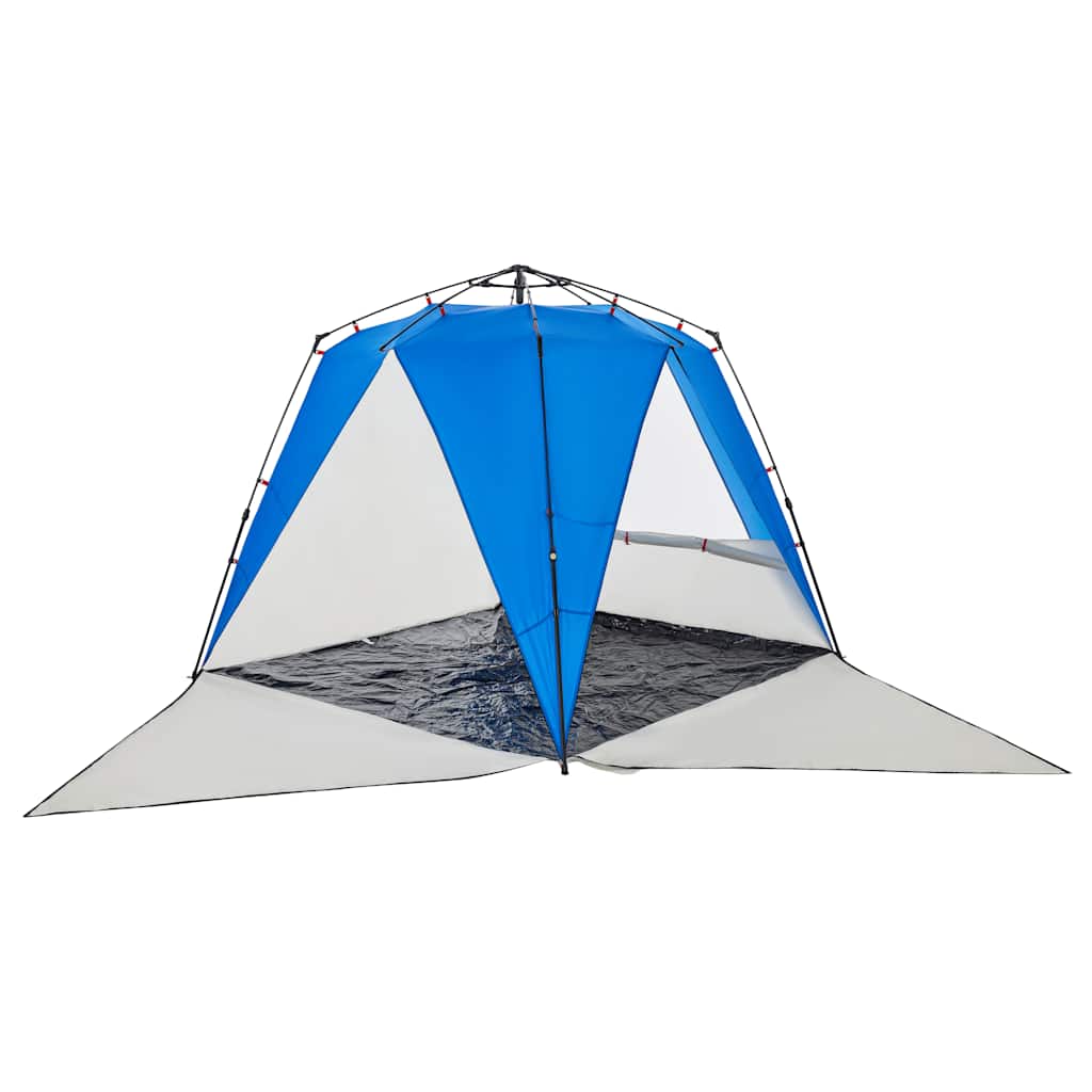 Tenda praia 4 pessoas libertação rápida impermeável azul ciano