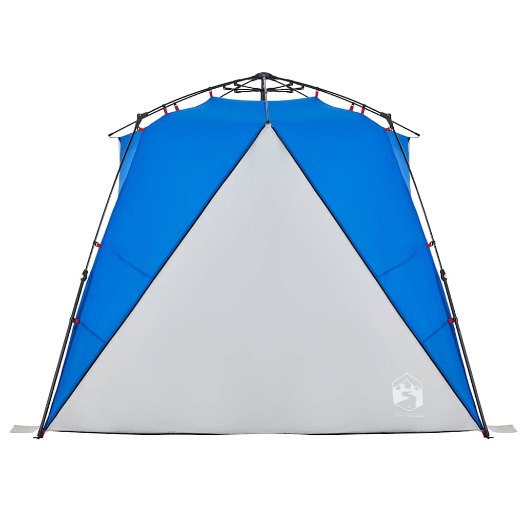 Tenda praia 4 pessoas libertação rápida impermeável azul ciano