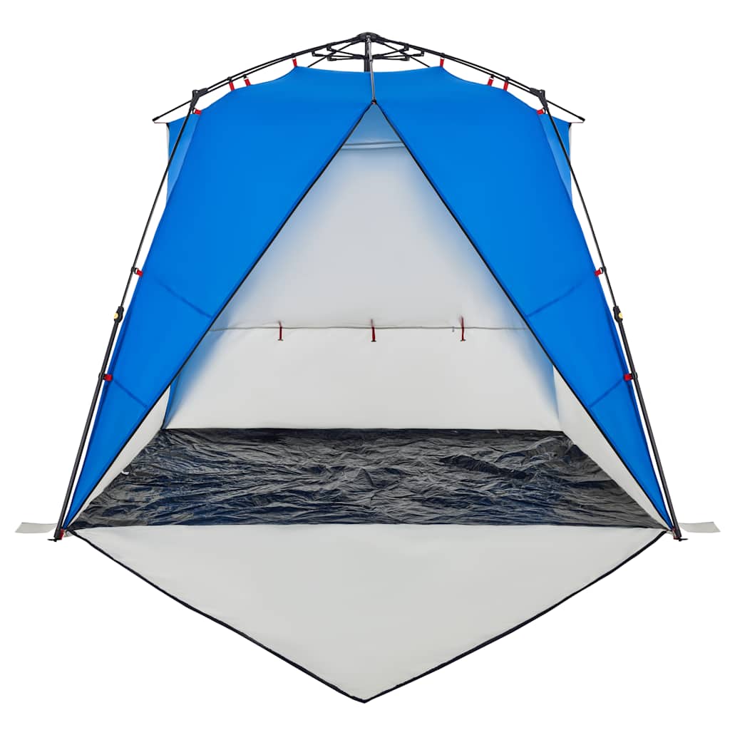 Tenda praia 4 pessoas libertação rápida impermeável azul ciano