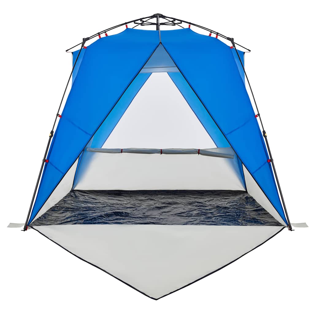 Tenda praia 4 pessoas libertação rápida impermeável azul ciano