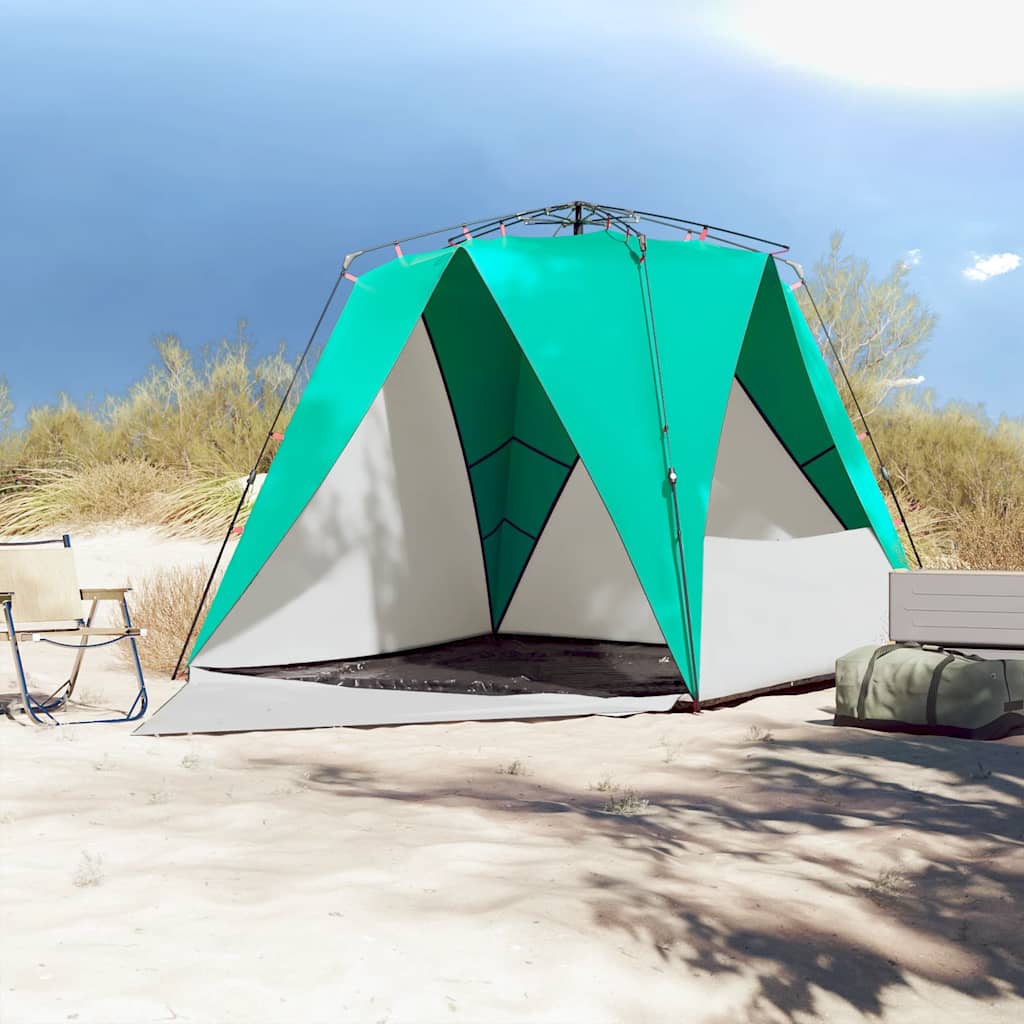 Tenda praia 4 pessoas libertação rápida impermeável verde mar