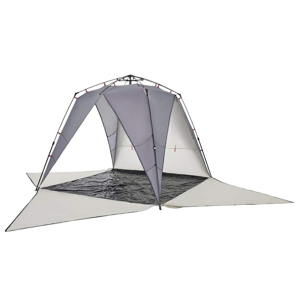 Tenda praia 4 pessoas libertação rápida impermeável cinzento