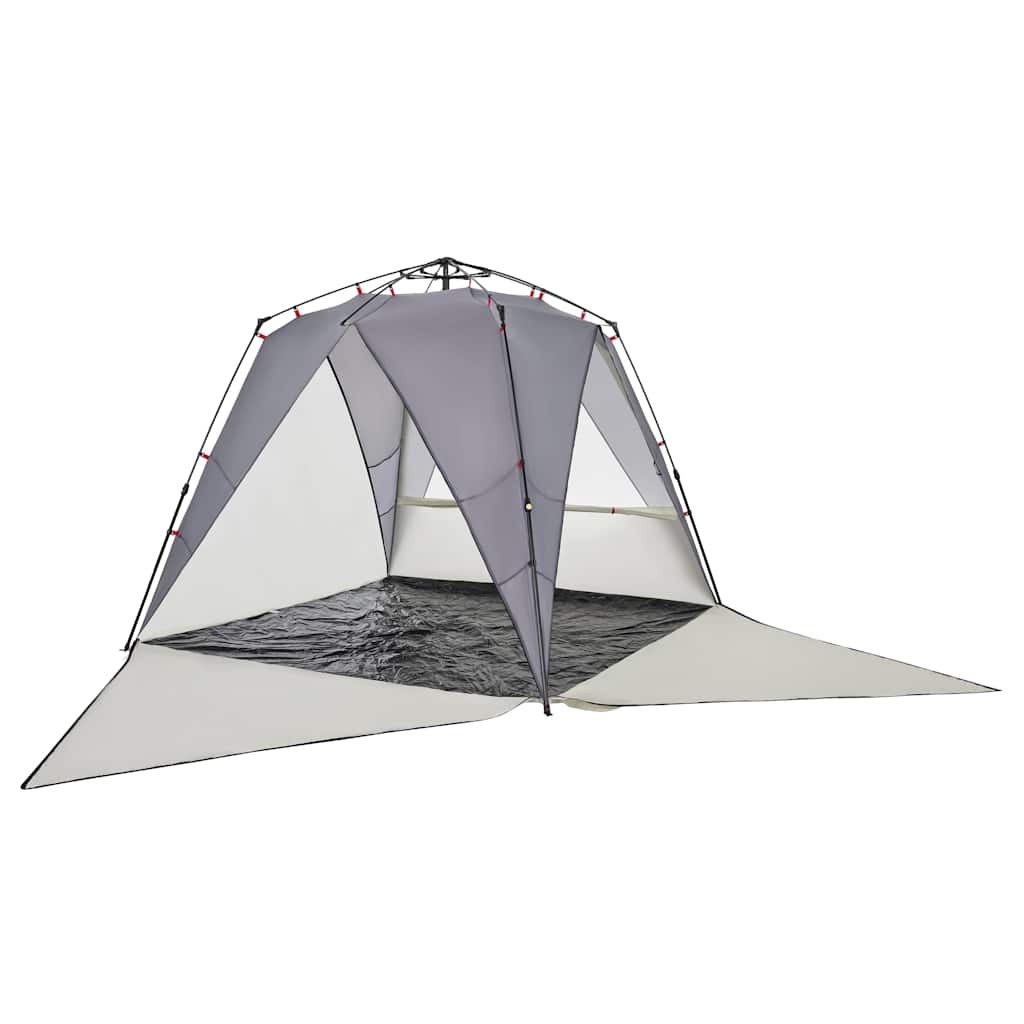 Tenda praia 4 pessoas libertação rápida impermeável cinzento