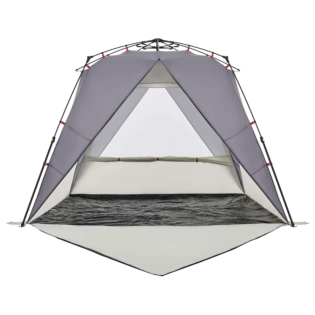 Tenda praia 4 pessoas libertação rápida impermeável cinzento