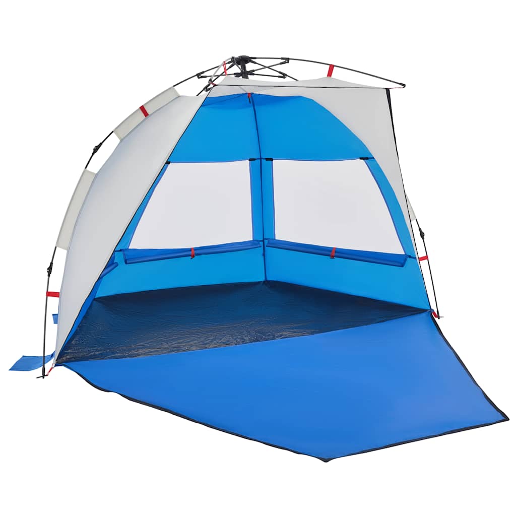Tenda praia 2 pessoas libertação rápida impermeável azul ciano