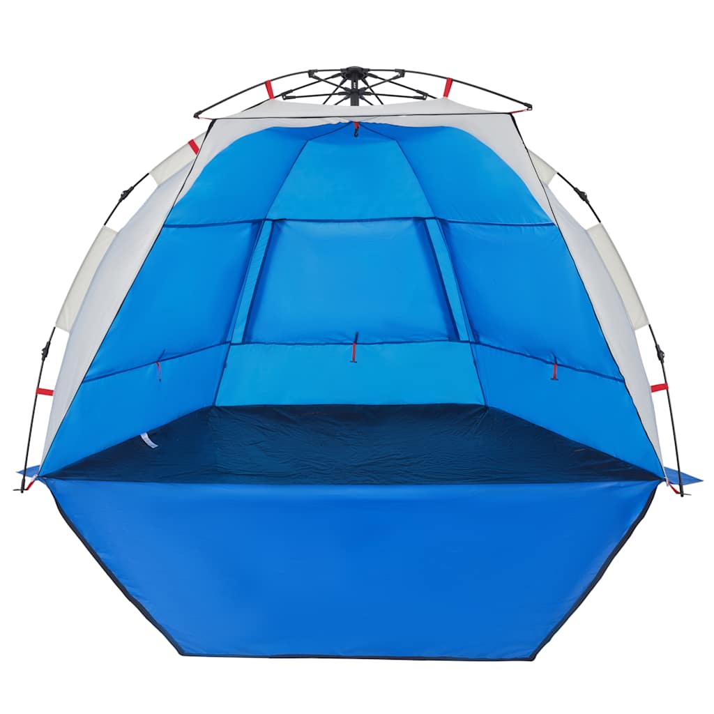 Tenda praia 2 pessoas libertação rápida impermeável azul ciano