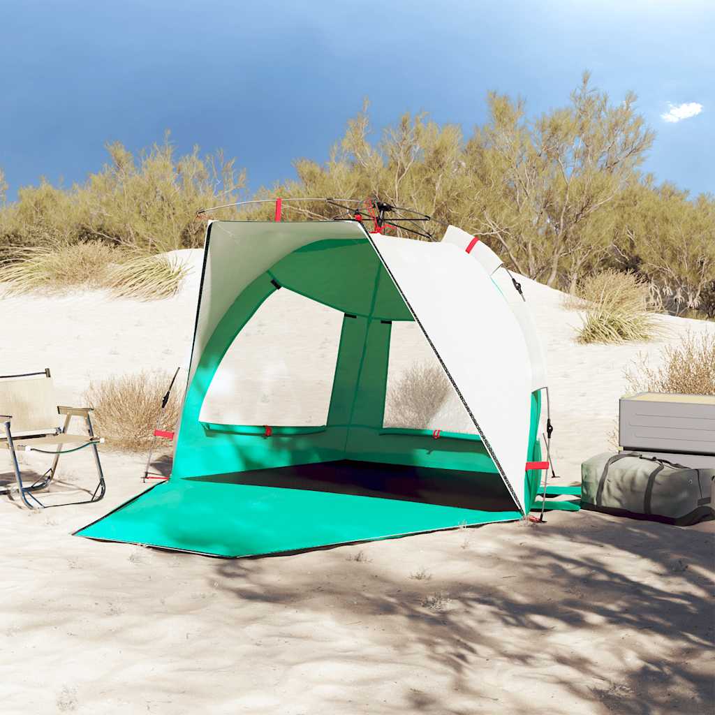 Tenda praia 2 pessoas libertação rápida impermeável verde mar