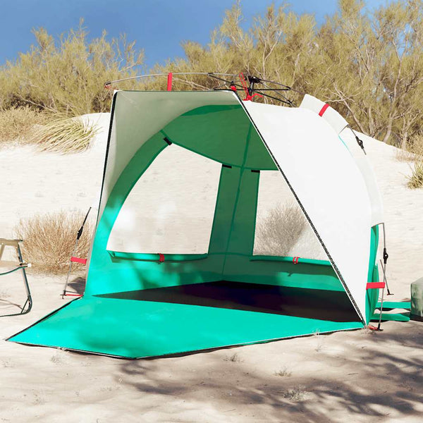 Tenda praia 2 pessoas libertação rápida impermeável verde mar