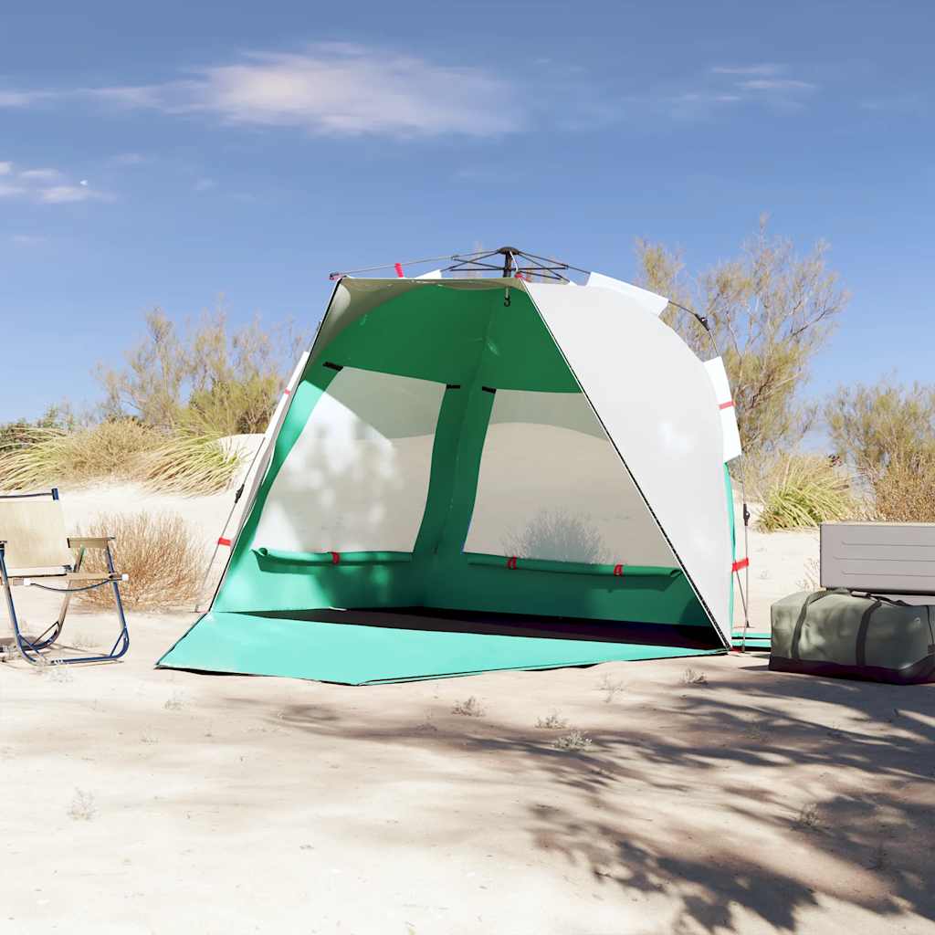 Tenda praia 3 pessoas libertação rápida impermeável verde mar