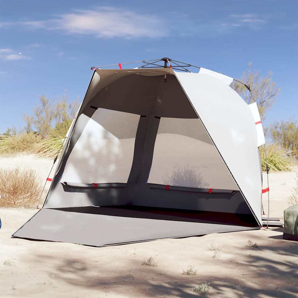Tenda praia 3 pessoas libertação rápida impermeável cinzento